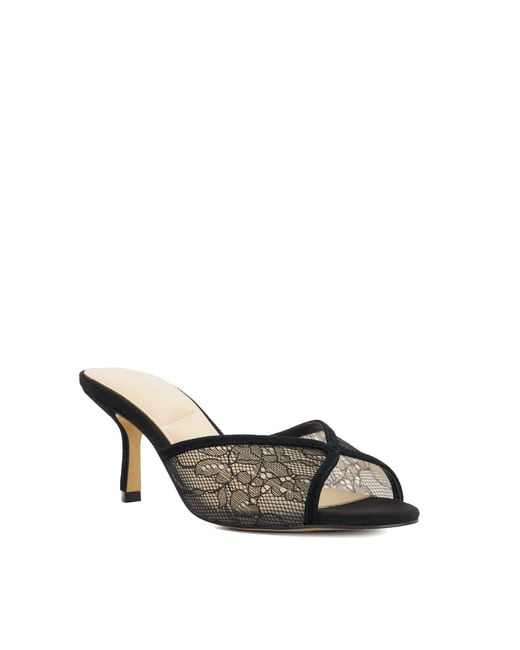 Dune Black Monarchs Open-Toe Heeled Mules