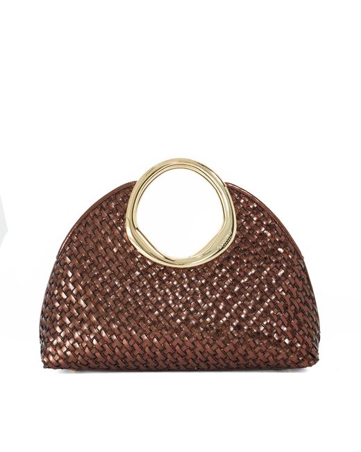 Dune Brown Earning Handle Woven Bag