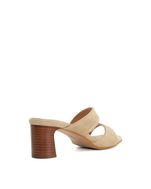 Dune Pink Jaeda Suede Block Heel Mules