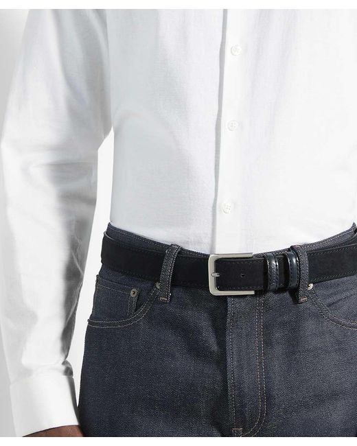 Dune Blue Overturn Suede Belt for men