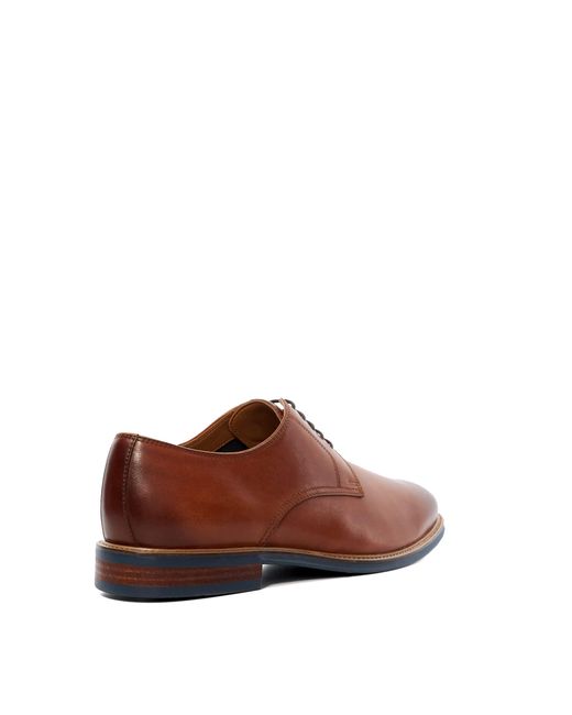 Dune Brown Wf Stanleyy Natural Wood Sole Gibson Shoes for men