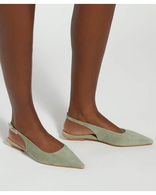 Dune Metallic Hostess Suede Sling Backs