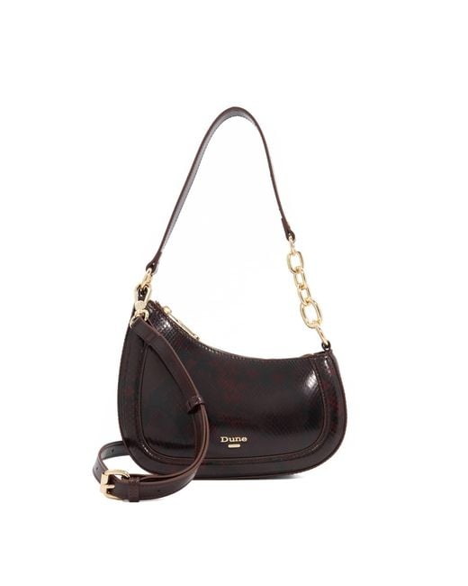 Dune Black Direction Chain Detail Shoulder Bag