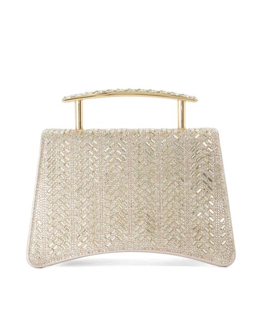 Dune Natural Bedazzle Sculptural Top-Handle Bag