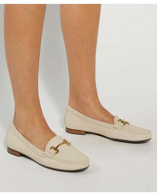 Dune Natural Glenniee Suede Snaffle Trim Loafers