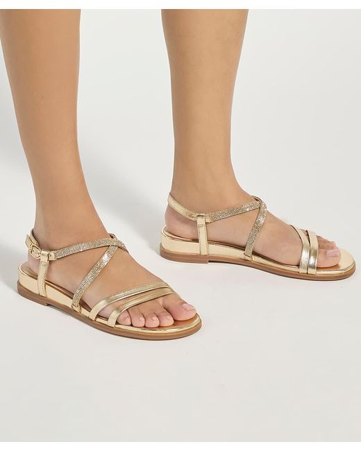 Dune Natural Wf Lexia Flat Strappy Sandals