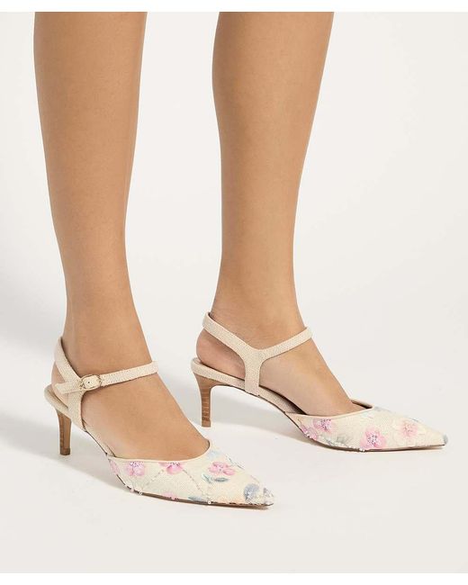 Dune White Cultivated Floral Open Court Shoes