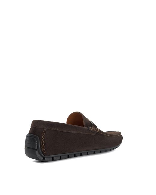 Dune Brown Brackon Snaffle Trim Suede Loafers for men