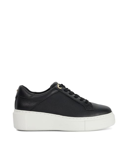 Dune Black Evienne Leather Lace-Up Chunky Trainers