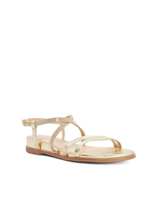 Dune Natural Wf Lexia Flat Strappy Sandals