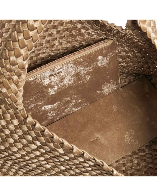 Dune Brown Deliberate L Woven Shoulder Bag