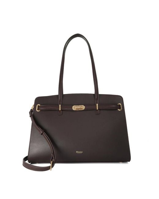 Dune Black Define Long Handle Leather Shoulder Bag