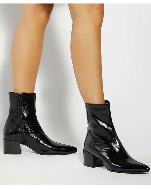 Dune Gray Pami Block Heel Ankle Boots