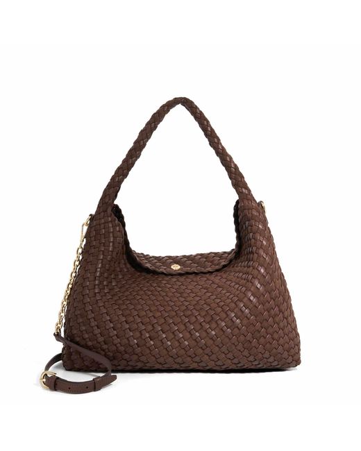 Dune Brown Deliberate L Woven Shoulder Bag
