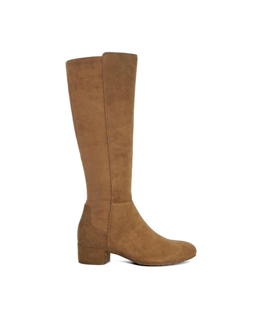 Dune Brown Tayla Stretch Knee-High Boots