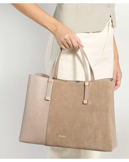 Dune Brown Dorry Textured Tote Bag