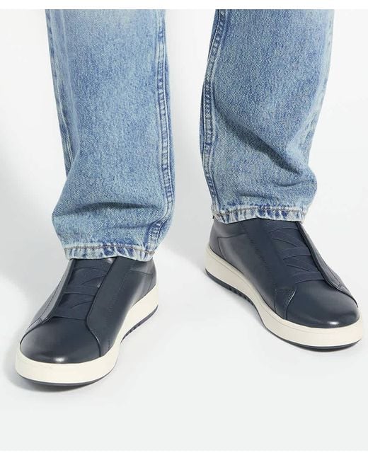 Dune Blue Troys Troys Lace-Less Cupsole Trainers for men