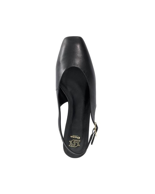 Dune Blue Henrie T Leather Sling-Back Court Shoes