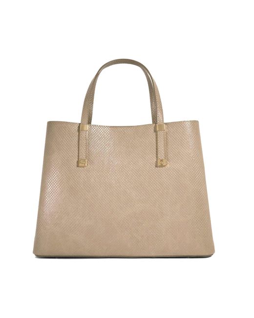 Dune Brown Dorry Textured Tote Bag