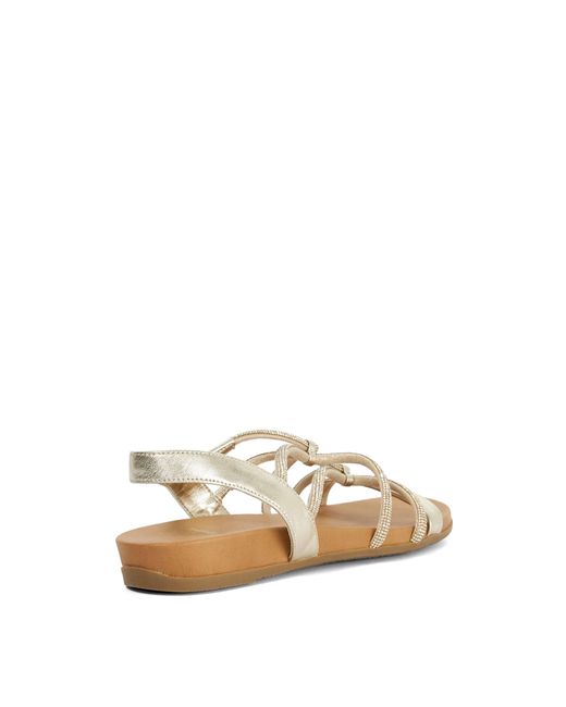 Dune Natural Lyrically Flat Strappy Sandals
