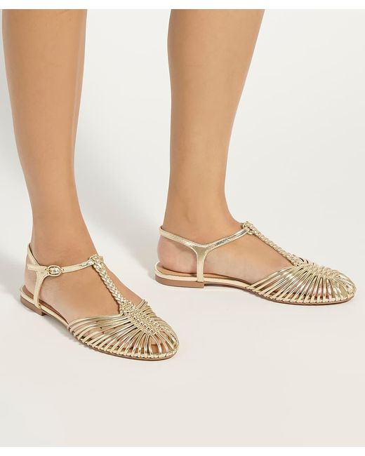 Dune Natural Harmoni Braided Ballet Flats