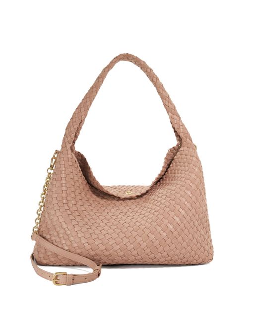 Dune Brown Deliberate L Woven Shoulder Bag