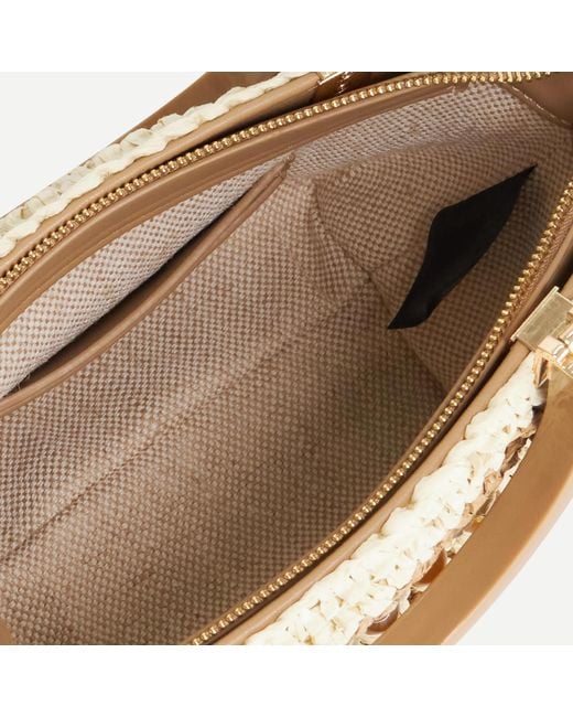Dune Metallic Dahlia Raffia Grab Bag