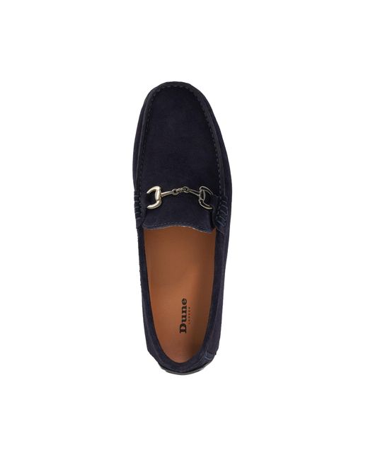 Dune Blue Brackon Snaffle Trim Suede Loafers for men
