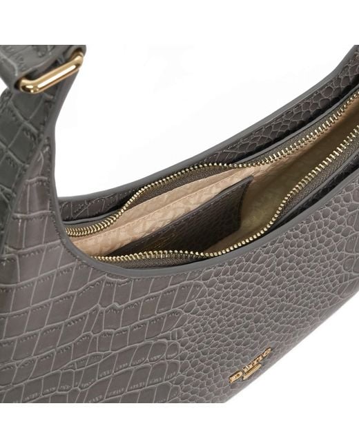 Dune Gray Disarming Buckle-Detail Shoulder Bag