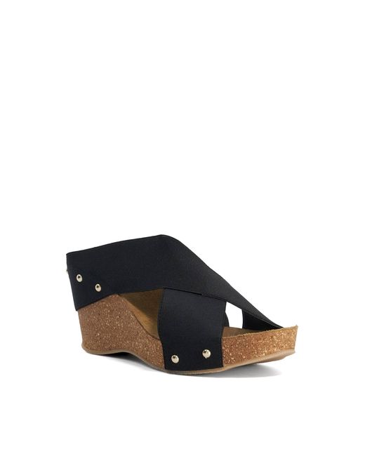 Dune Blue Krossleys Open Toe Wedge Sandals