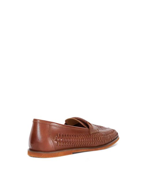 Dune Brown Brickles Casual Woven Loafers for men