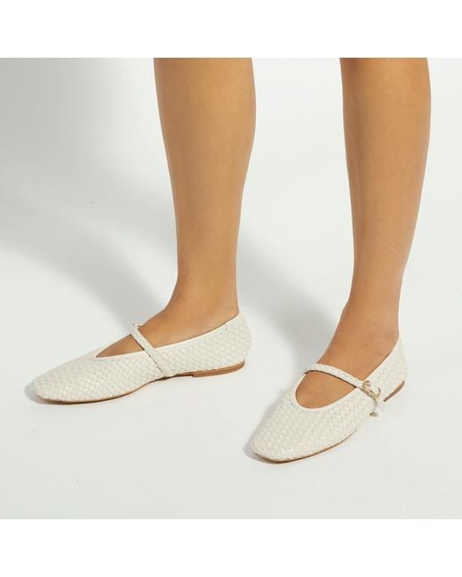 Dune White Wf Headliner Woven Mary Jane Flats