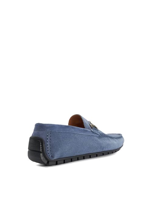 Dune Blue Brackon Wf Suede Snaffle Trim Moccasins for men