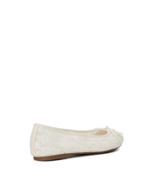 Dune White Heartstring Lace Wedding Ballet Pumps