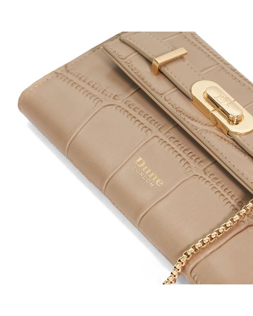 Dune Natural Showmance Chain Handle Turn Lock Bag