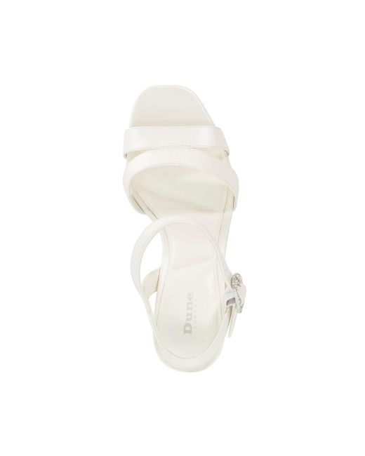 Dune White Madeforlove Leather Platform Block Heel Bridal Shoes