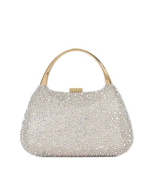 Dune Gray Beamings Handle Embellished Bag