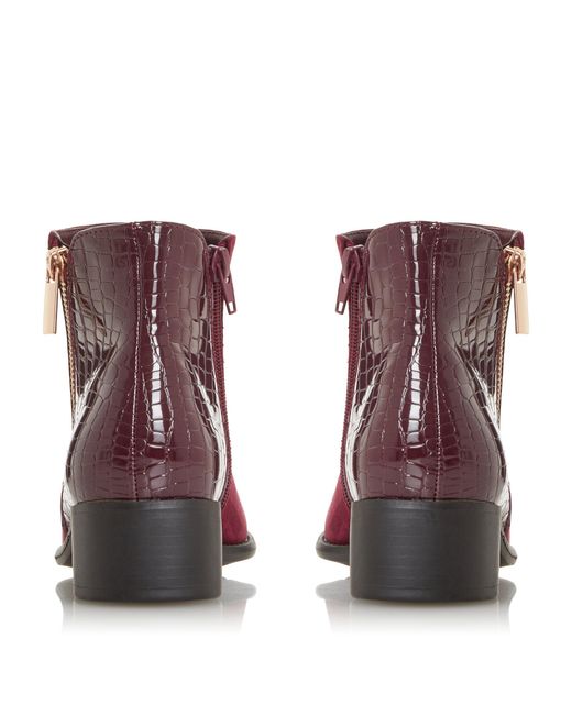 dune burgundy ankle boots