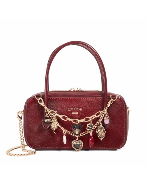 Dune Red Song Charm Chain Bag Top Handle Bag