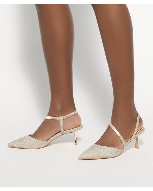 Dune White Charming Embellished Court Shoes