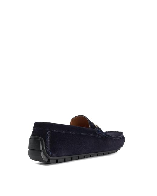Dune Blue Brackon Wf Suede Snaffle Trim Moccasins for men