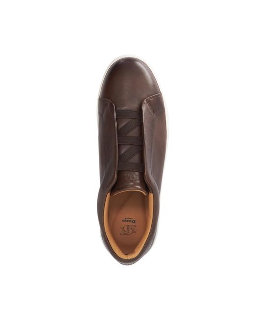 Dune Brown Troys Troys Lace-Less Cupsole Trainers for men