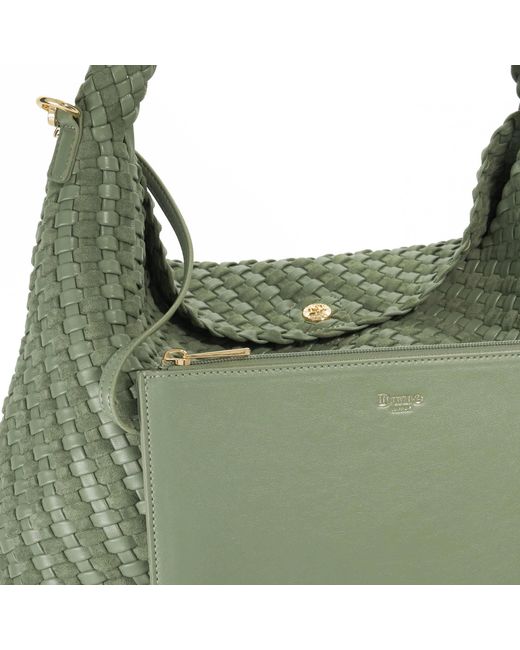 Dune Green Deliberate L Woven Shoulder Bag