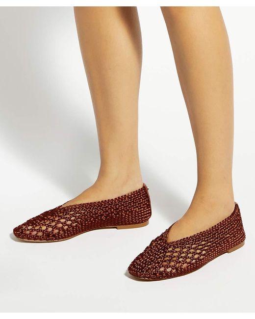 Dune Brown Harleyn Knitted Ballet Flats