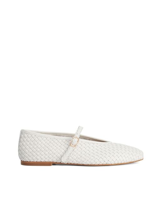 Dune White Wf Headliner Woven Mary Jane Flats