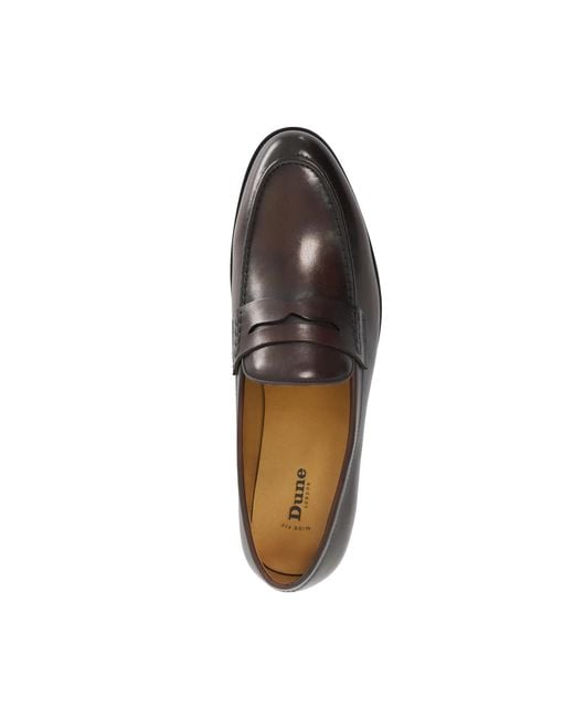 Dune Black Skylers Wf Leather Loafers for men