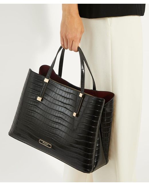 Dune Black Dorry Branded Hardware Tote Bag