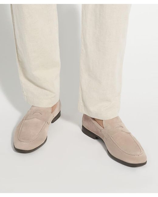 Dune Natural Barclays Suede Loafers for men