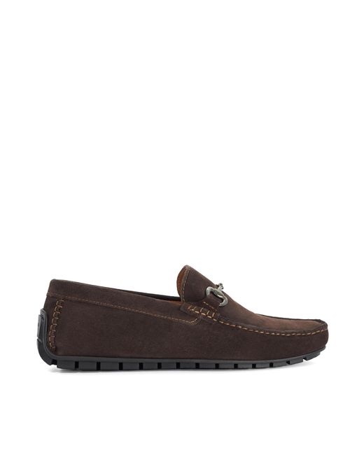 Dune Brown Brackon Wf Suede Snaffle Trim Moccasins for men