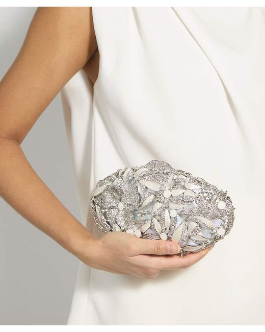 Dune Gray Brides Embellished Hard Case Clutch